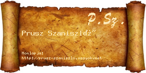 Prusz Szaniszló névjegykártya